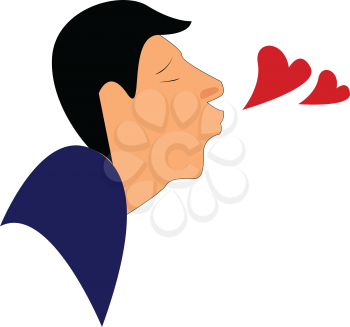 A man blowing kiss vector or color illustration