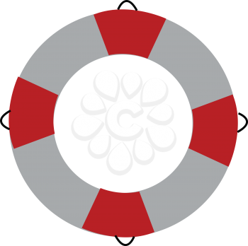 A red and white lifebuoy vector or color illustration