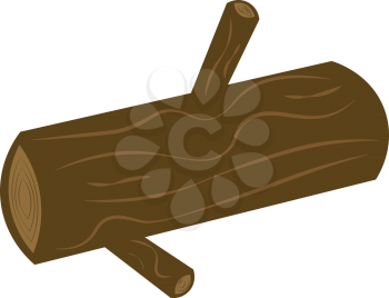 A wooden log vector or color illustration