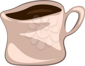 A pink coffee mug vector or color illustration