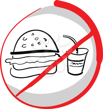 Restriction on fast food vector or color illustration