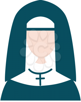 Silhouette of missionary nun vector or color illustration