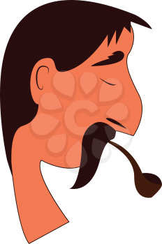 A sad man smoking cigarette vector or color illustration