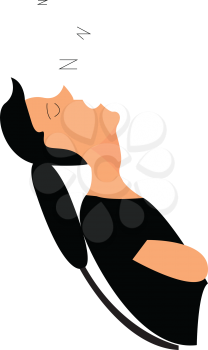 A young guy in deep sleep vector or color illustration