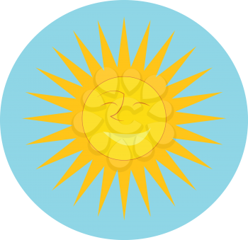 A smiling warm sun vector or color illustration
