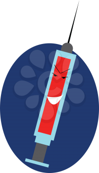 A medical tool syringe vector or color illustration