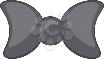 A grey bow tie with symmetrical bow wings vector color drawing or illustration 