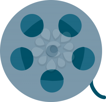 A blue color film reel used in old cinema theatres vector color drawing or illustration 