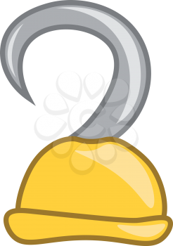 Clipart of a yellow-colored pirate's hook that helps him to fetch water vector color drawing or illustration 