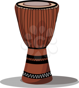A very big traditional African drum which is ready to play vector color drawing or illustration