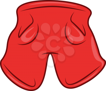 Clipart of red-colored shorts ready for sale is waiting to be picked by someone fitting its size vector color drawing or illustration 
