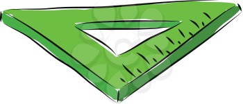 Green triangle ruler illustration vector on white background