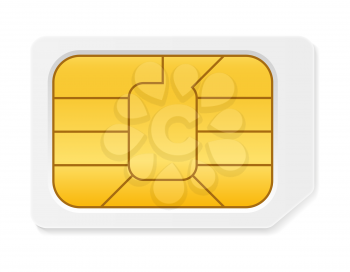 sim card chip for use in digital communication phones stock vector illustration isolated on white background