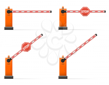 automatic barrier to adjust the movement of cars stock vector illustration isolated on white background