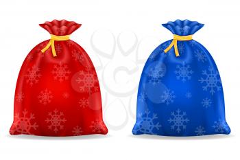 christmas new year santa claus bag for gifts stock vector illustration isolated on white background