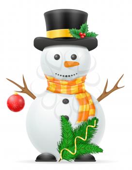 christmas snowman stock vector illustration isolated on white background