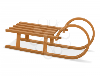 childrens wooden sleigh stock vector illustration isolated on white background