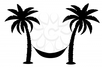 palm tree black outline silhouette stock vector illustration isolated on white background