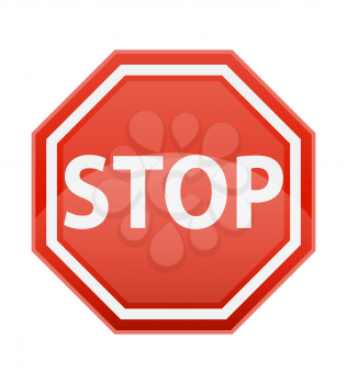 stop road sign for traffic regulation stock vector illustration isolated on white background