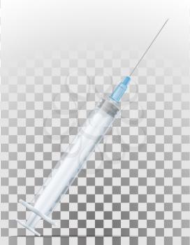 medical syringe for injection stock vector illustration isolated on white background