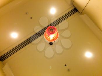 Overhead slump glass red orange custom ceiling lights white