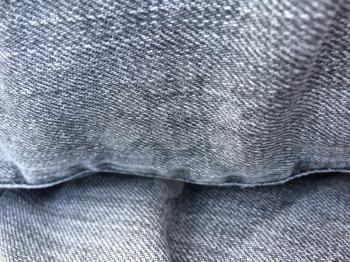 Black denim close up fabric texture threads background fashion