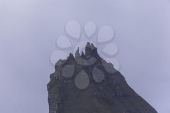 Close-up view of the ridge of Tindholmur island, Faroe, Denamrk