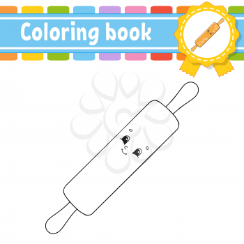 Coloring book for kids. Cheerful character. Vector illustration. Cute cartoon style. Black contour silhouette. Isolated on white background.