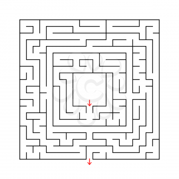 Abstract square maze. Vector illustration isolated on white background