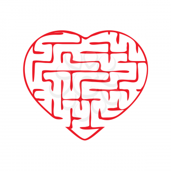 Labyrinth heart. Simple flat vector illustration isolated on white background