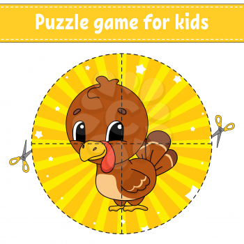 Puzzle game for kids. Education developing worksheet. Learning game for children. Activity page. For toddler. Riddle for preschool. Simple flat isolated vector illustration in cute cartoon style.