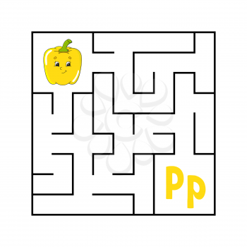 Maze. Game for kids. Funny labyrinth. Education developing worksheet. Activity page. Puzzle for children. Cute cartoon style. Riddle for preschool. Logical conundrum. Color vector illustration.
