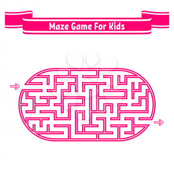 Color oval labyrinth. Game for kids. Puzzle for children. Maze conundrum. Flat vector illustration isolated on white background