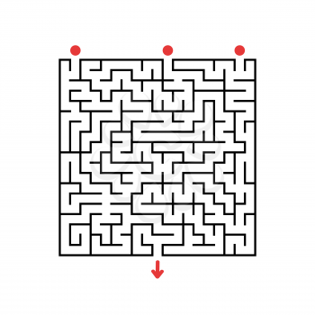 Abstract square maze. Game for kids. Puzzle for children. Labyrinth conundrum. Flat vector illustration isolated on white background