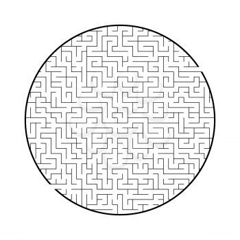 Difficult big round labyrinth. Game for kids and adults. Puzzle for children. Labyrinth conundrum. Flat vector illustration isolated on white background