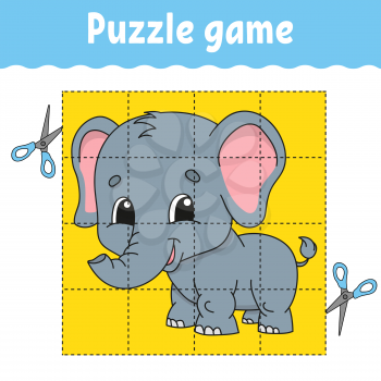 Puzzle game for kids education. Education developing worksheet. Game for kids. Activity page. Puzzle for children. Riddle for preschool. Simple flat isolated vector illustration in cute cartoon style
