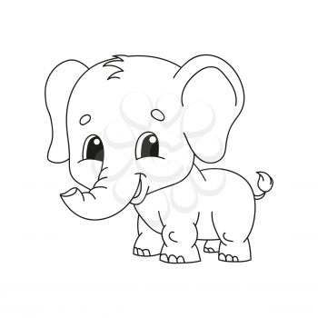 Coloring book pages for kids. Cute cartoon vector illustration