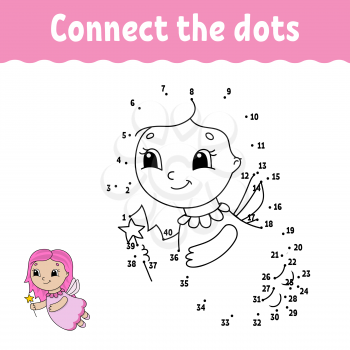 Dot to dot. Draw a line. Handwriting practice. Learning numbers for kids. Education developing worksheet. Activity page. Game for toddler and preschoolers. Isolated vector illustration. Cartoon style.