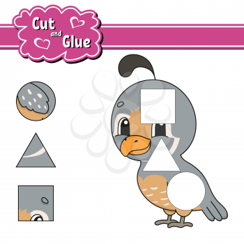 Cut and glue. Education developing worksheet. Activity page. Game for children. Isolated vector illustration in cute cartoon style