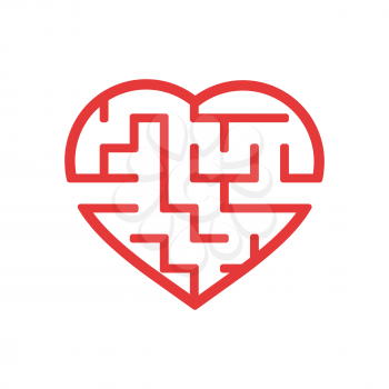 Color labyrinth heart. Game for kids and adult. Puzzle for children. Maze conundrum. Valentine's Day. Flat vector illustration