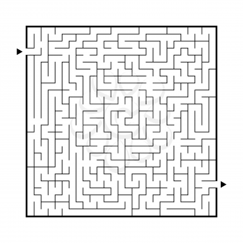 Difficult big maze. Game for kids and adults. Puzzle for children. Labyrinth conundrum. Find the right path. Flat vector illustration