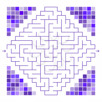 Abstract colored maze decorated with mosaic. An interesting game for children and teenagers. Simple flat vector illustration isolated on white background.