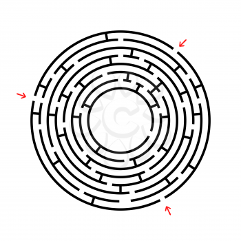 Round labyrinth. An interesting and useful game for children and adults. Simple flat vector illustration isolated on white background