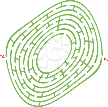 Abstract labyrinth. An interesting and useful game for children. Simple flat vector illustration isolated on white background