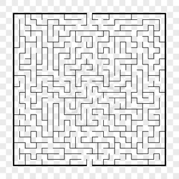Abstract square maze. Game for kids. Puzzle for children.Labyrinth conundrum. Flat vector illustration isolated on transparent background
