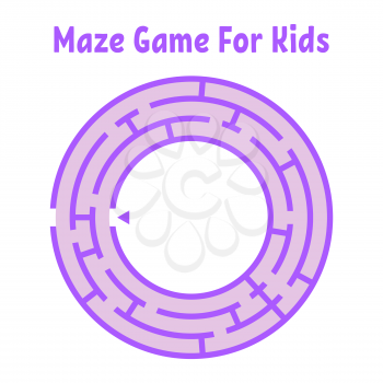 Abstract round maze. Game for kids. Puzzle for children. One entrance, one exit. Labyrinth conundrum. Flat vector illustration isolated on white background.