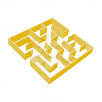 Abstract colored square maze. 3D surround style. Game for kids. Puzzle for children. One entrance, one exit. Labyrinth conundrum. Vector illustration
