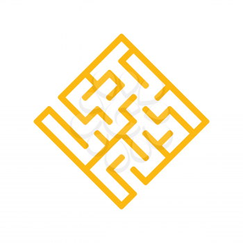 Abstract color labyrinth in the form of a diamond. Game for kids. Puzzle for children. One entrance, one exit. Labyrinth conundrum. Flat vector illustration