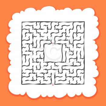 Abstract square maze. Game for kids. Puzzle for children. Labyrinth conundrum. Flat vector illustration. Cartoon style. With place for your image. Find the right path