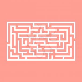 Abstract rectangular maze. Game for kids. Puzzle for children. One entrance, one exit. Labyrinth conundrum. Flat vector illustration isolated on color background